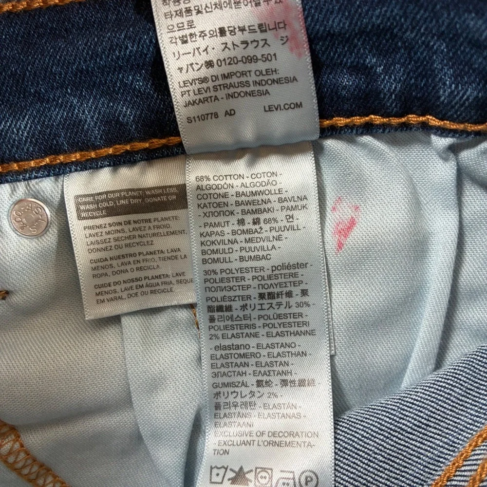 NEW Levi's 502 Taper Jeans 38x30 Blue Stretch Dark Wash Denim (Tag 36x30)